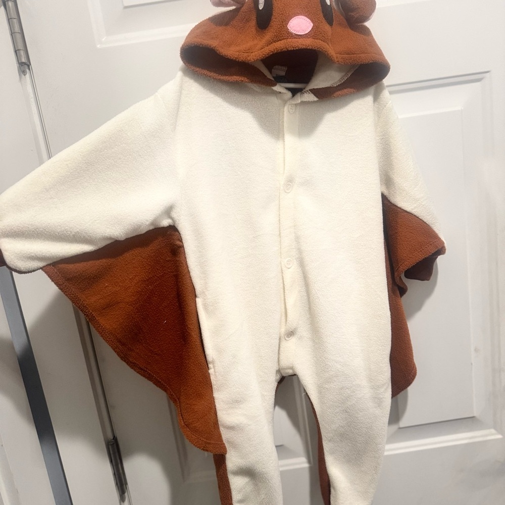 Adorable Brown and White Flying Squirrel KidsOnesie/ Halloween costume